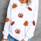 Fall Leaf Bow Pumpkin Sequin Patched Baggy Sweatshirt