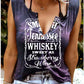 Printed V-neck Sleeveless T-shirt