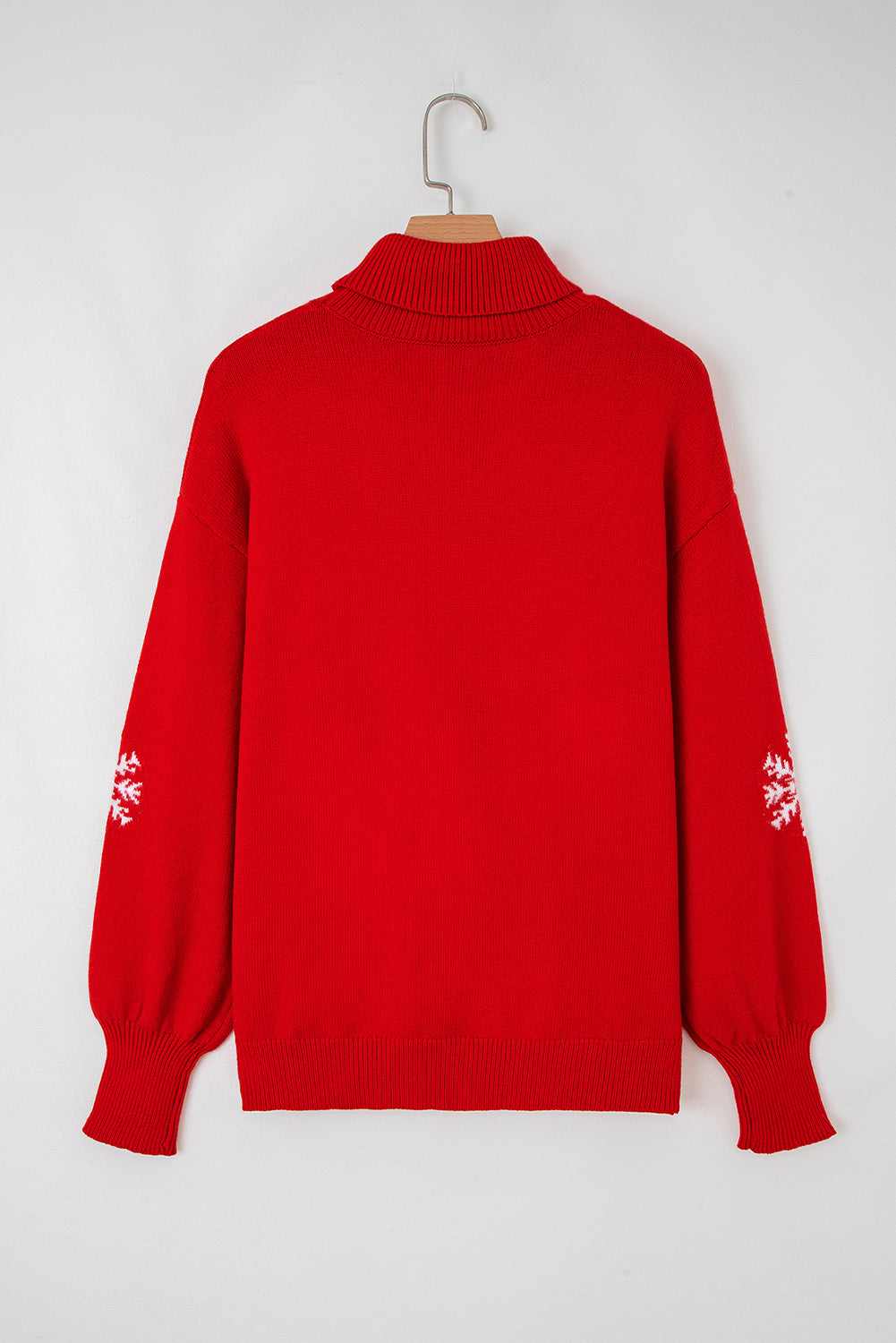 Merry Snowflake Pattern Christmas Turtleneck Sweater