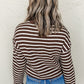 Ribbed Cropped Crew Neck Long Sleeve T Shirt