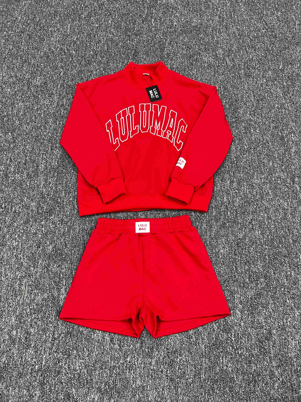 Solid-color Mock-neck Set