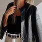 Faux Leather Buttoned Front Boxy Jacket