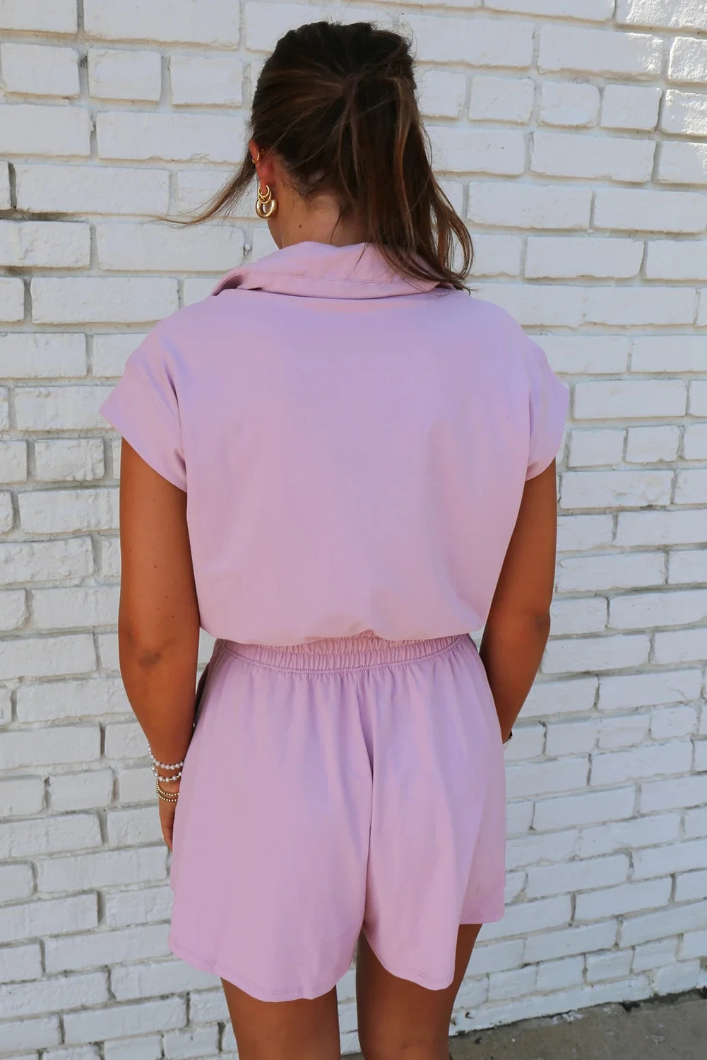 Purple Zipper Romper