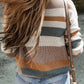 Neck Colorblock Knit Sweater