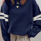 Varsity Striped Detail Drop Shoulder Oversized Sweatshirt