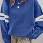 Varsity Striped Detail Drop Shoulder Oversized Sweatshirt