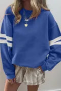 Varsity Striped Detail Drop Shoulder Oversized Sweatshirt