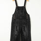 Distressed Pocket Wide Leg Denim Overall