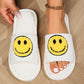 Happy Face Open Toe Winter Slippers