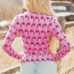 Cowgirl Boots Printed Mock Neck Long Sleeve Mesh Top
