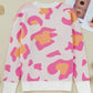 Playful Leopard Print Drop Shoulder Baggy Sweater