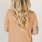 Color Block Thermal Textured Knit Drop Shoulder Henley Top