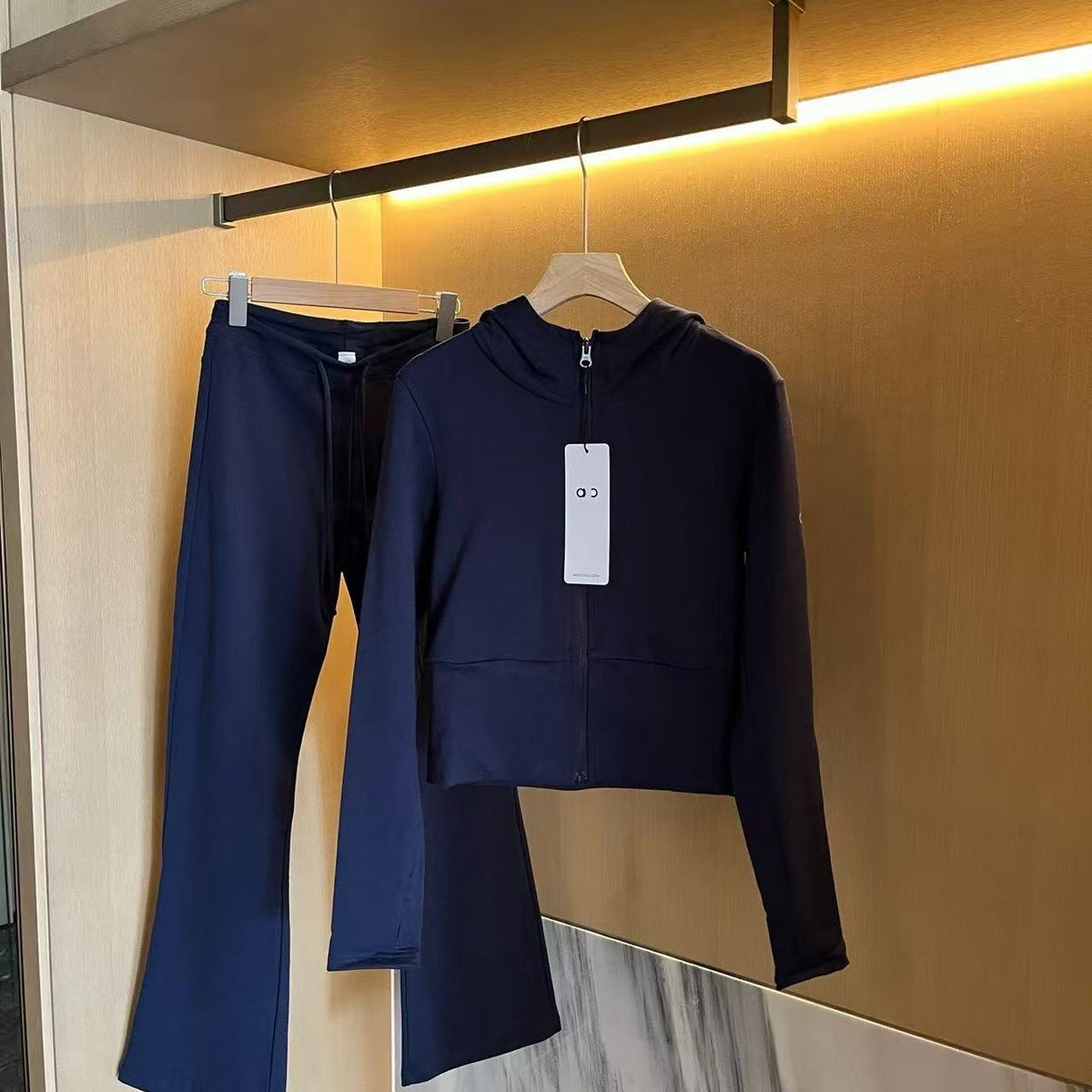 Women's Full-Zip Cropped Hoodie & Flared Pants 2-Piece Set!