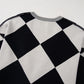 Colorblock Drop Shoulder Buttoned Loose Cardigan