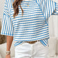 Knit Split Hem Half Sleeve Loose Top