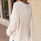 Waffle Knit Side Slits Top