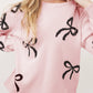 Bow Pattern Knitted Loose Fit Sweater