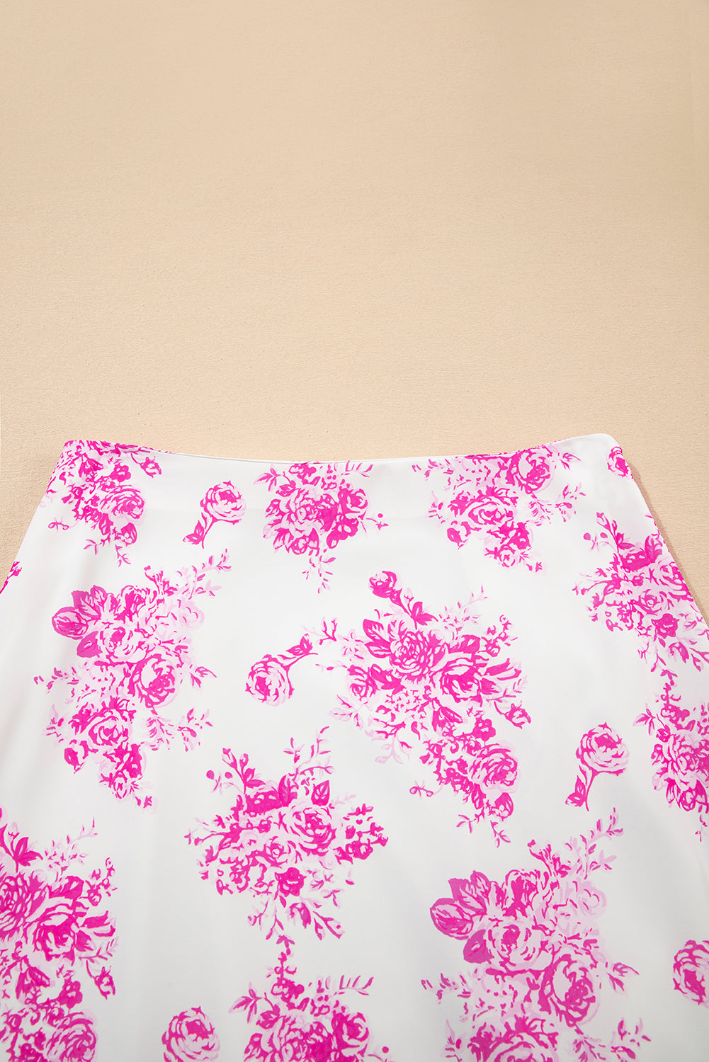 Boho Floral High Waist Ruffle Split Maxi Skirt