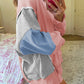 Exposed Seam Color Block Patchwork Slit Cuffs Oversize Sweatshirt