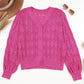 Lightweight Buttoned Front Crochet Cardigan