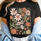 Wild Flower Pumpkin Print T Shirt