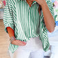 Stripe Dolman Sleeve Oversize Shirt