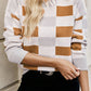 Checkered Ribbed Edge Sweater