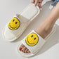 Happy Face Open Toe Winter Slippers