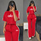 A-Short-sleeve top and long pants two-piece set(Y71637)