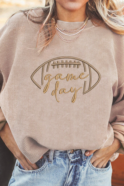 Embroidered Corduroy Sweatshirt