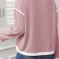 Trim Knit Drop Shoulder Loose Top