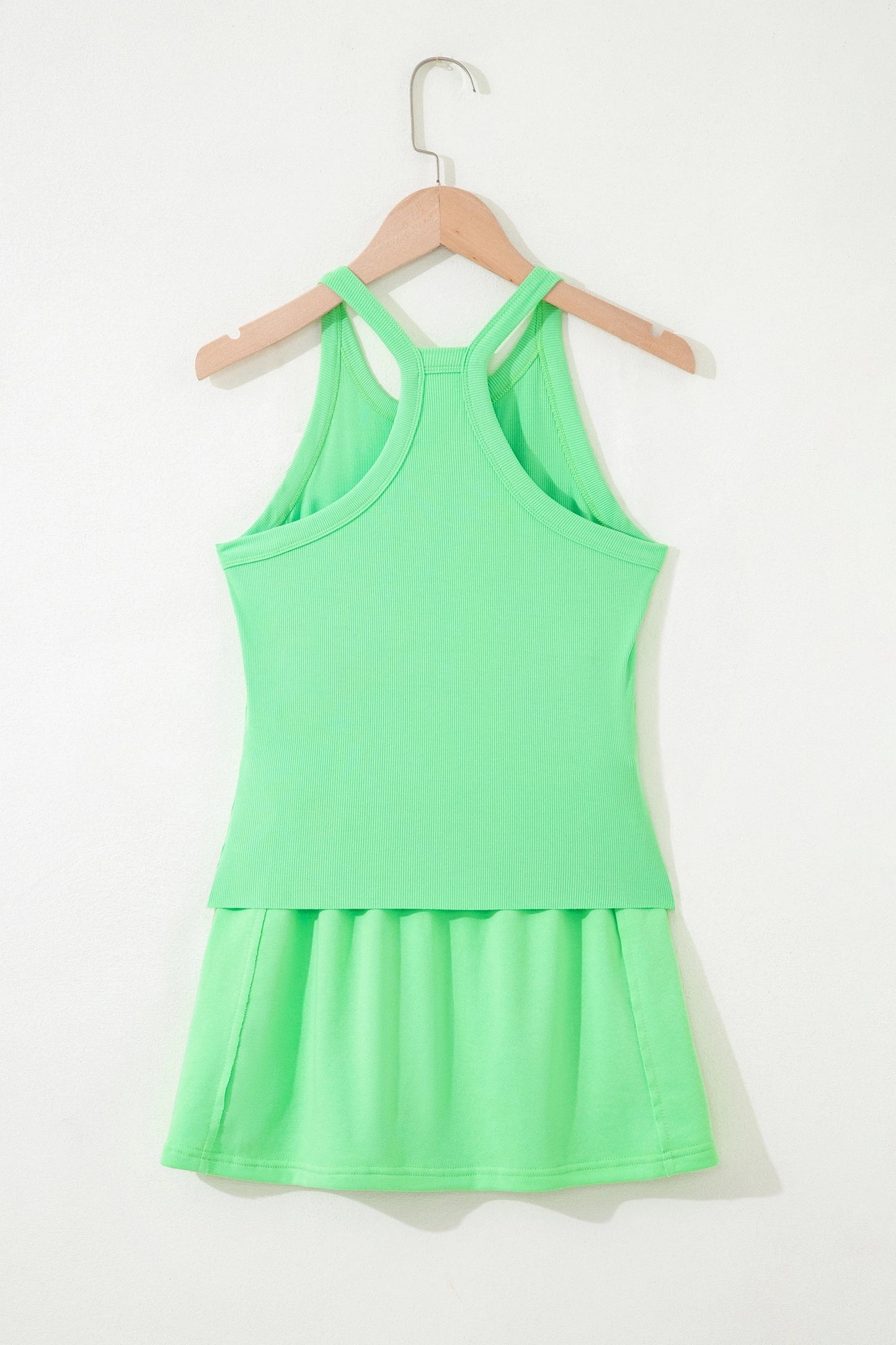 Slim Tank Top with Elastic Waist Mini Skort Set