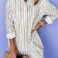 Long Sleeve Button Up Mini Shirt Dress