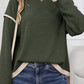 Trim Knit Drop Shoulder Loose Top