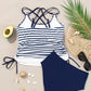 Drawstring Tummy Control Mix-and-match 2pcs Tankini Swimsuit