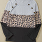 Leopard Textured Patchwork Buttoned Top