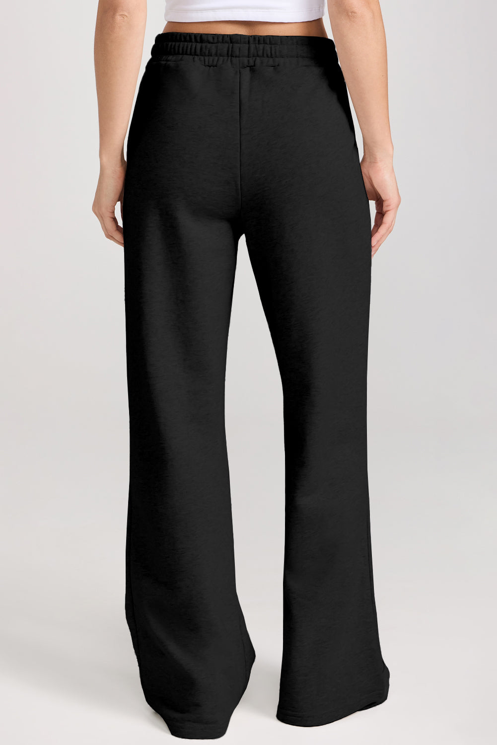 Solid Collared Sweatshirt and High Waist Pants Active Set