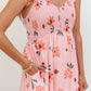 V Neck Flutter Sleeve Smocked Bodice High Waist Ruffle Maxi Dress