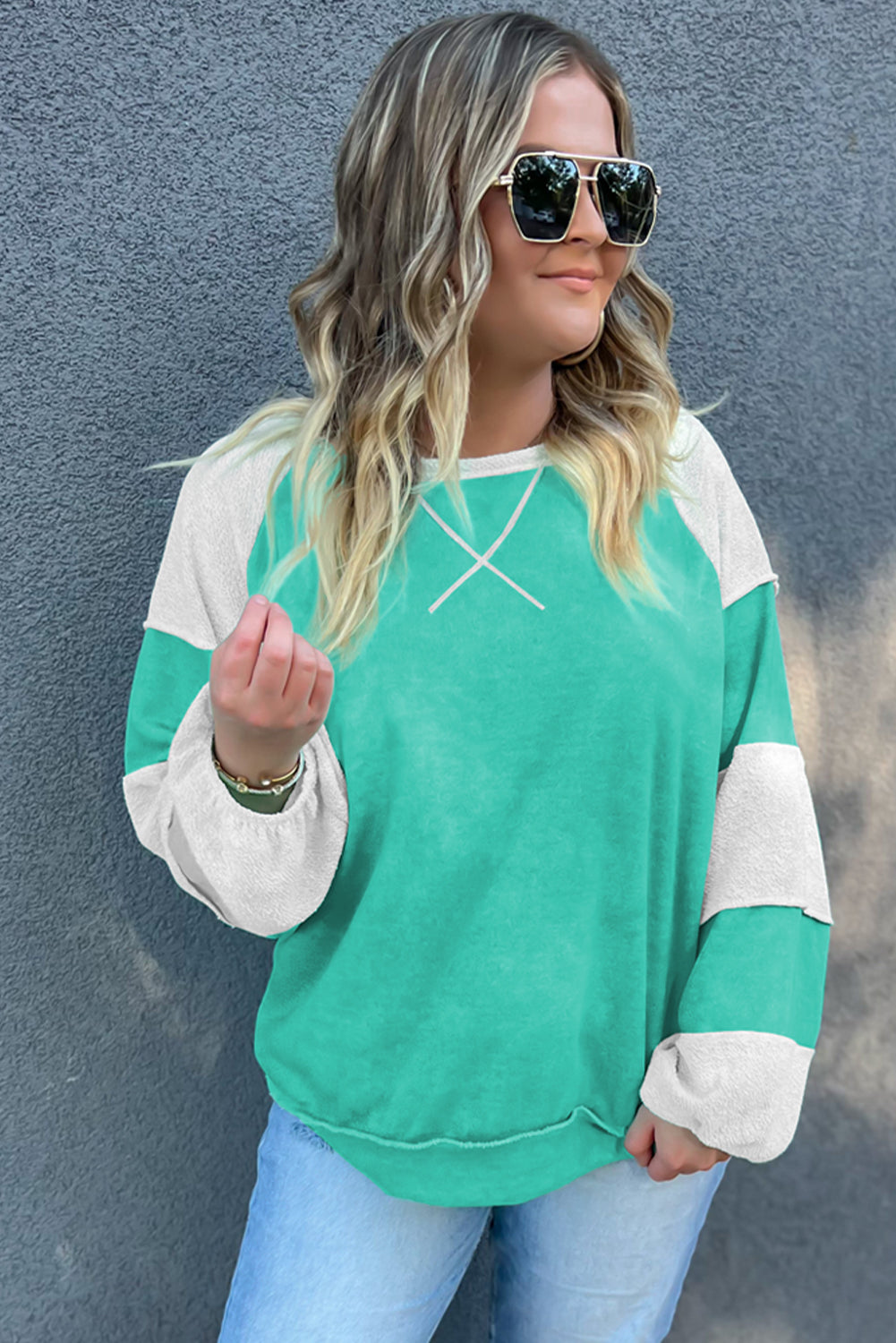 Plus Size Colorblock Sweatshirt