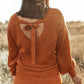 Solid Color Ribbed Trim Drop Shoulder Sweater
