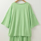 Plus Size V Neck Drop Shoulder Tee Loose Shorts 2pcs Outfit