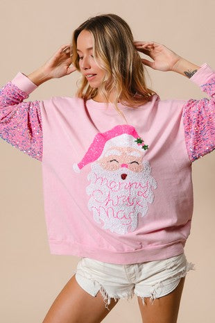 Christmas Sequin Sleeve Sweatshirt