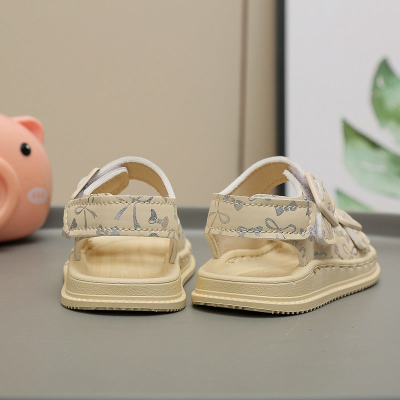Children’s Glitter Ribbon Soft Soled Sandals