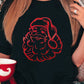 Rhinestone Santa Claus Christmas Graphic T Shirt