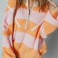 Colorblock Half Zip Oversize Sweater