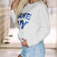 Sequined GAME DAY Graphic Round Neck Sweater