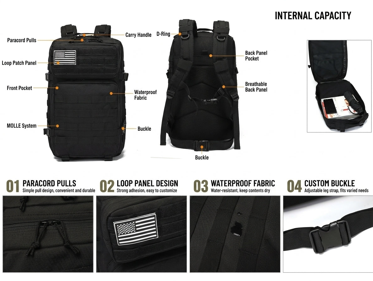45L Tactical Backpack Large Capacity Backpack