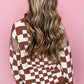 Checkered Drop Shoulder Sweater