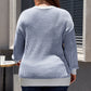 Plus Size Contrast Trim Crew Neck Rib Knit Drop Shoulder Sweater