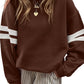 Varsity Striped Detail Drop Shoulder Oversized Sweatshirt